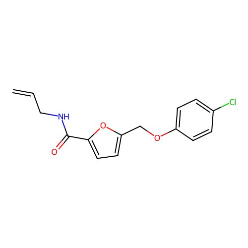 N-allyl-5-[(4-chlorophenoxy)methyl]-2-furamide structure
