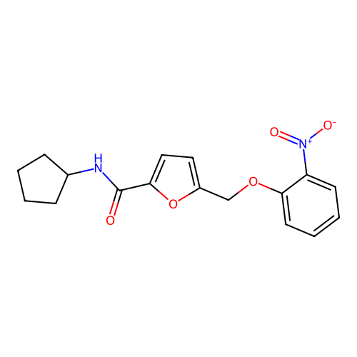 N-cyclopentyl-5-[(2-nitrophenoxy)methyl]furan-2-carboxamide structure