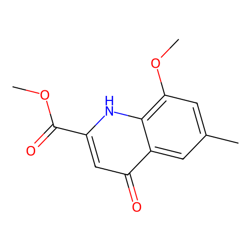 Methyl-4-hydroxy-6-methyl-8-methoxy-quinoline-2-carboxylate structure