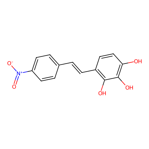 4-[(E)-2-(4-nitrophenyl)ethenyl]benzene-1,2,3-triol structure