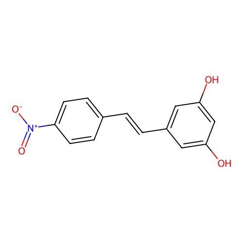 5-(4-Nitrostyryl)benzene-1,3-diol structure