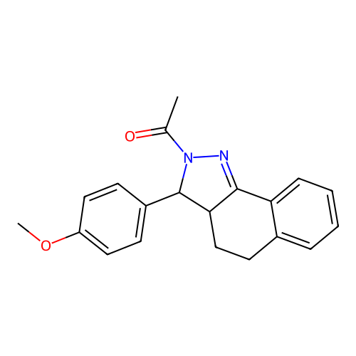 1-[3-(4-Methoxyphenyl)-3,3a,4,5-tetrahydrobenzo[g]indazol-2-yl]ethanone structure