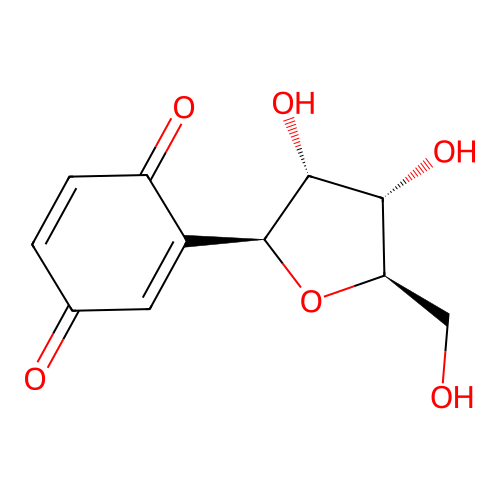 beta-D-ribofuranosyl-1,4-benzoquinone structure