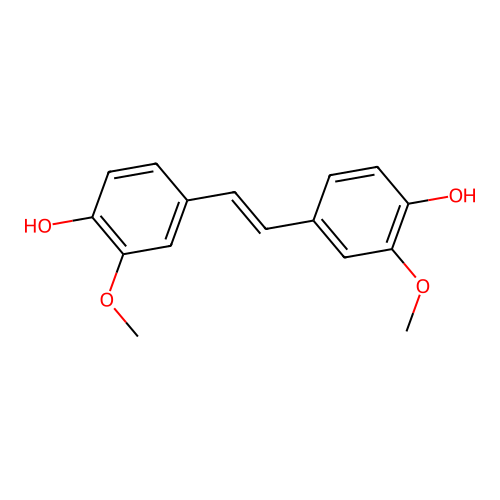 3,3'-Dimethoxystilbene-4,4'-diol structure