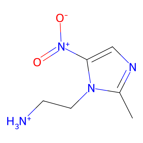 2-(2-Methyl-5-nitroimidazol-1-yl)ethylazanium structure