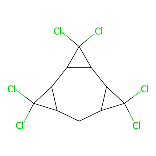 3,3,6,6,10,10-Hexachlorotetracyclo[7.1.0.0~2,4~.0~5,7~]decane structure