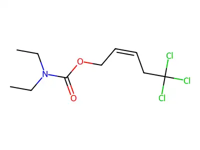 5,5,5-trichloropent-2-enyl N,N-diethylcarbamate structure