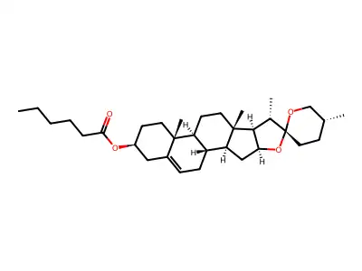 Spirost-5-en-3-yl hexanoate structure