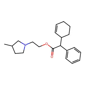 2-(3-Methylpyrrolidin-1-yl)ethyl (cyclohex-2-en-1-yl)(phenyl)acetate structure