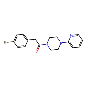 2-(4-Bromophenyl)-1-[4-(2-pyridinyl)-1-piperazinyl]ethanone structure