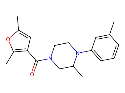 4-(2,5-Dimethyl-3-furoyl)-2-methyl-1-(3-methylphenyl)piperazine structure