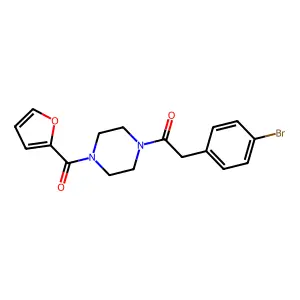2-(4-Bromophenyl)-1-[4-(furan-2-carbonyl)piperazin-1-yl]ethanone structure