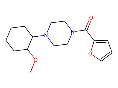 Furan-2-yl[4-(2-methoxycyclohexyl)piperazin-1-yl]methanone structure