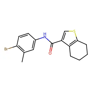 N-(4-bromo-3-methylphenyl)-4,5,6,7-tetrahydro-1-benzothiophene-3-carboxamide structure