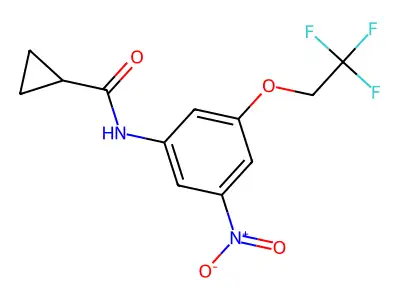 N-[3-nitro-5-(2,2,2-trifluoroethoxy)phenyl]cyclopropanecarboxamide structure