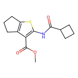 methyl 2-[(cyclobutylcarbonyl)amino]-5,6-dihydro-4H-cyclopenta[b]thiophene-3-carboxylate structure