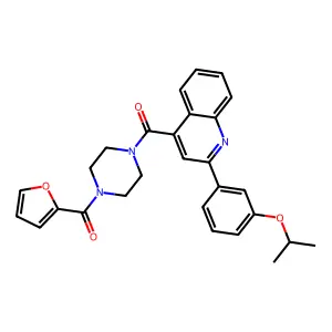 furan-2-yl-[4-[2-(3-propan-2-yloxyphenyl)quinoline-4-carbonyl]piperazin-1-yl]methanone structure