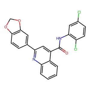 2-(1,3-benzodioxol-5-yl)-N-(2,5-dichlorophenyl)quinoline-4-carboxamide structure