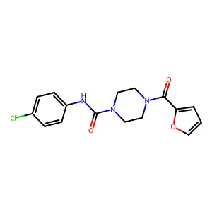 N-(4-chlorophenyl)-4-(furan-2-carbonyl)piperazine-1-carboxamide structure