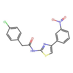 2-(4-chlorophenyl)-N-[4-(3-nitrophenyl)-1,3-thiazol-2-yl]acetamide structure