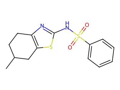 N-(6-methyl-4,5,6,7-tetrahydro-1,3-benzothiazol-2-yl)benzenesulfonamide structure