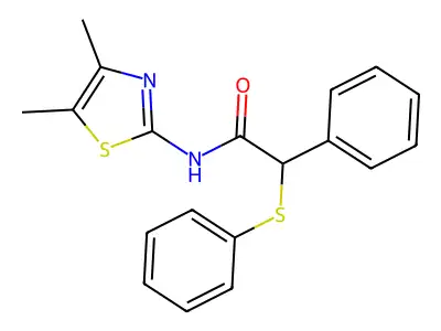 N-(4,5-dimethyl-1,3-thiazol-2-yl)-2-phenyl-2-phenylsulfanylacetamide structure