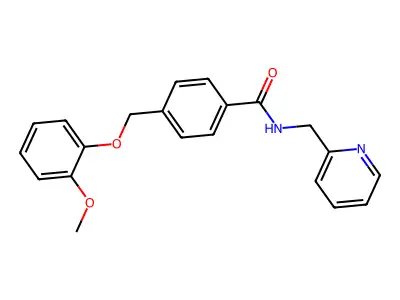 4-[(2-methoxyphenoxy)methyl]-N-(pyridin-2-ylmethyl)benzamide structure