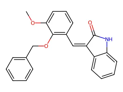 1,3-Dihydro-3-[[3-methoxy-2-(phenylmethoxy)phenyl]methylene]-2H-indol-2-one structure