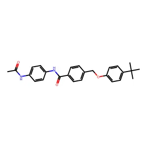 N-(4-acetamidophenyl)-4-[(4-tert-butylphenoxy)methyl]benzamide structure
