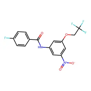 4-fluoro-N-[3-nitro-5-(2,2,2-trifluoroethoxy)phenyl]benzamide structure