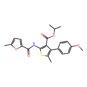 isopropyl 4-(4-methoxyphenyl)-5-methyl-2-[(5-methyl-2-furoyl)amino]-3-thiophenecarboxylate structure