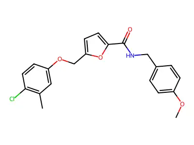 5-[(4-chloro-3-methylphenoxy)methyl]-N-[(4-methoxyphenyl)methyl]furan-2-carboxamide structure