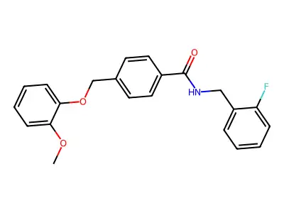 N-(2-fluorobenzyl)-4-[(2-methoxyphenoxy)methyl]benzamide structure