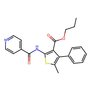 Propyl 5-methyl-4-phenyl-2-(pyridine-4-carbonylamino)thiophene-3-carboxylate structure