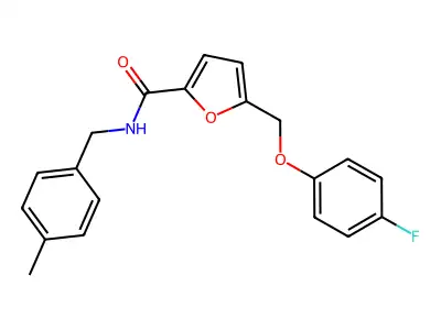 5-[(4-fluorophenoxy)methyl]-N-(4-methylbenzyl)-2-furamide structure