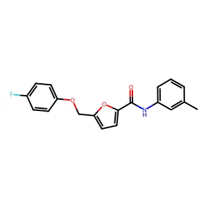 5-[(4-fluorophenoxy)methyl]-N-(3-methylphenyl)furan-2-carboxamide structure