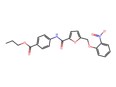 Propyl 4-{[5-({2-nitrophenoxy}methyl)-2-furoyl]amino}benzoate structure
