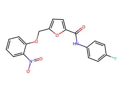 N-(4-fluorophenyl)-5-[(2-nitrophenoxy)methyl]furan-2-carboxamide structure