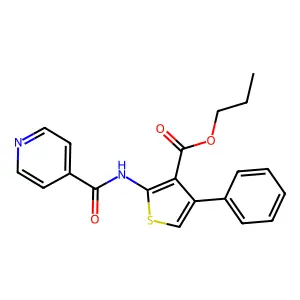 Propyl 2-(isonicotinoylamino)-4-phenylthiophene-3-carboxylate structure