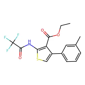 Ethyl 4-(3-methylphenyl)-2-[(trifluoroacetyl)amino]-3-thiophenecarboxylate structure