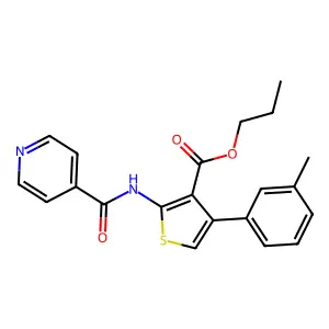 Propyl 2-(isonicotinoylamino)-4-(3-methylphenyl)-3-thiophenecarboxylate structure