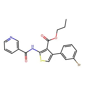 Propyl 4-(3-bromophenyl)-2-(pyridine-3-carbonylamino)thiophene-3-carboxylate structure