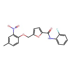 N-(2-fluorophenyl)-5-[(4-methyl-2-nitrophenoxy)methyl]furan-2-carboxamide structure