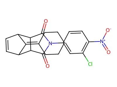 4-{3-chloro-4-nitrophenyl}-10-cyclohexylidene-4-azatricyclo[5.2.1.0~2,6~]dec-8-ene-3,5-dione structure