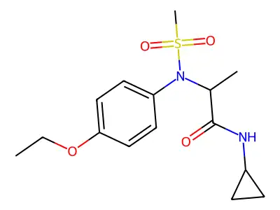 N-cyclopropyl-2-(4-ethoxy-N-methylsulfonylanilino)propanamide structure