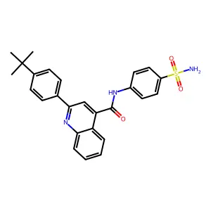 2-(4-tert-butylphenyl)-N-(4-sulfamoylphenyl)quinoline-4-carboxamide structure