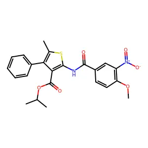 propan-2-yl 2-[(4-methoxy-3-nitrobenzoyl)amino]-5-methyl-4-phenylthiophene-3-carboxylate structure