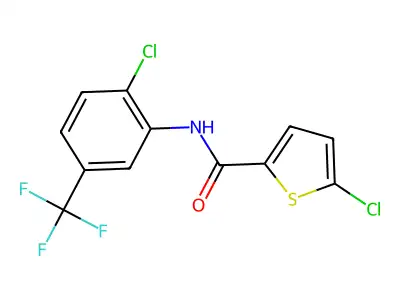 5-chloro-N-[2-chloro-5-(trifluoromethyl)phenyl]thiophene-2-carboxamide structure