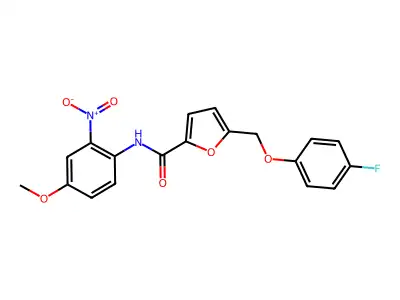 5-[(4-fluorophenoxy)methyl]-N-(4-methoxy-2-nitrophenyl)furan-2-carboxamide structure