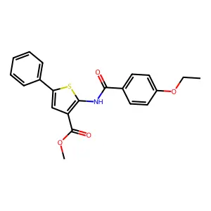 Methyl 2-[(4-ethoxybenzoyl)amino]-5-phenyl-3-thiophenecarboxylate structure